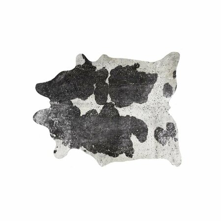 ESCENOGRAFIA Scotland Cowhide Rug, Silver, Black & White - 6 x 7 ft. ES3092228